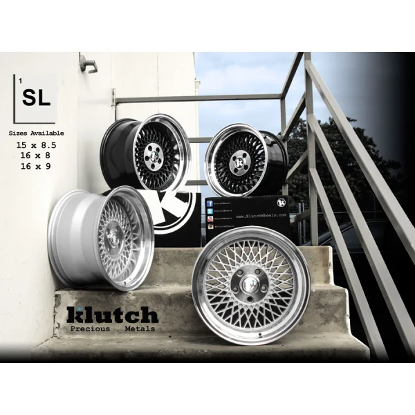 Klutch SL1 15x8,5 ET17 4x100 Silver w/ Machined Lip